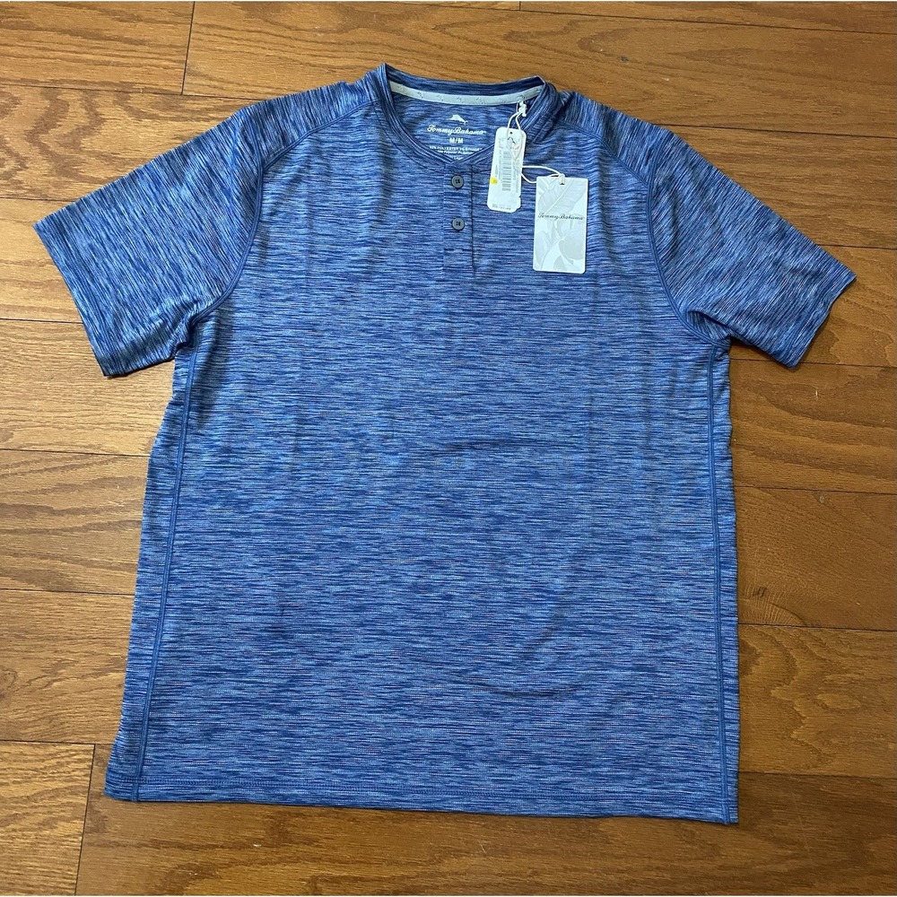 Tommy Bahama Shirt Moisture Wicking Blue Island Zone Medium M New! NWT $90